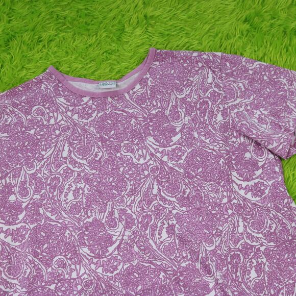 Haband! Pink and White Floral Patterned T-Shirt, L - Picture 5 of 5